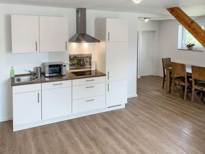 Fridge, microwave, dishwasher, toaster