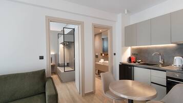 Family Apartment | Living area | 55-inch Smart TV with digital channels, TV