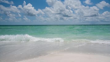 Beach nearby, sun loungers