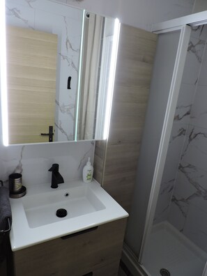 Shower, hair dryer