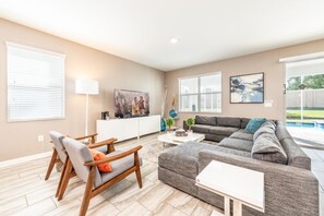 Living room - 5 Star Villa on Champions Gate With Large Private Pool, Orlando Villa 4341 (Davenport)