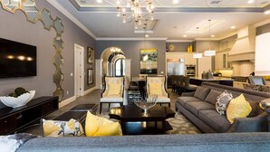 Living area - 5 Star Villa on Reunion Resort and Spa With Large Private Pool, Orlando Mansion 4746 (Kissimmee)