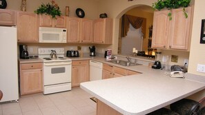 Microwave, oven, stovetop, dishwasher