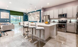 Microwave, oven, stovetop, dishwasher - 5 Star Villa With Private Pool on Solterra Resort, Orlando Villa 4733 (Davenport)