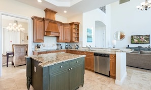 Mini-fridge, microwave, oven, stovetop