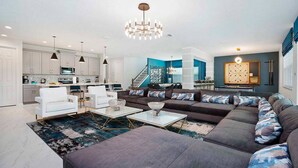Living room - 5 Star Villa With Private Pool on Solara Resort, Orlando Villa 4717 (Kissimmee)