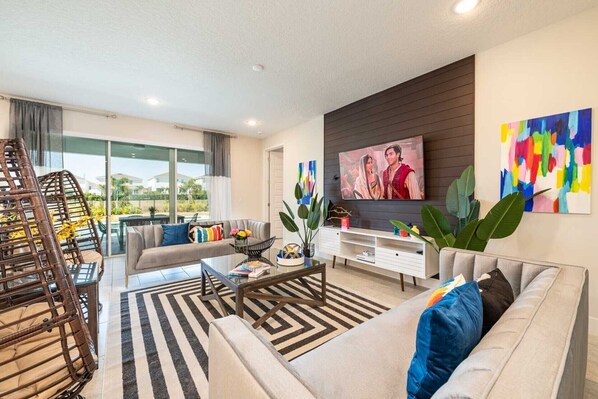 Living area - Beautiful 5 Star Villa on Encore Resort at Reunion With Private Pool, Orlando Villa 5448 (Kissimmee)