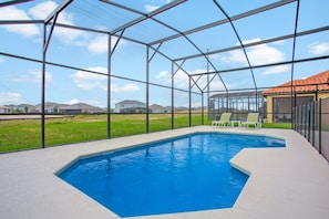 Outdoor pool, a lap pool, pool loungers - At Last You can Rent the Perfect Luxury Villa on Providence Resort, Minutes From Disney World, Orlando Villa 3642 (Davenport)