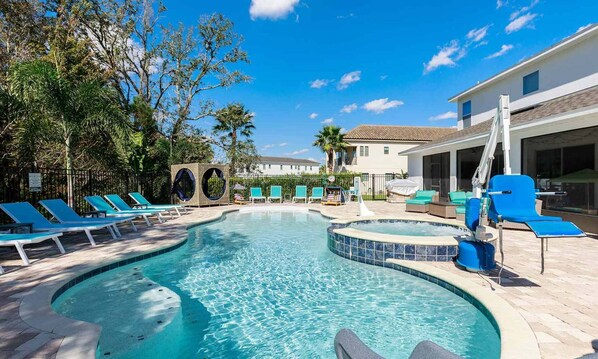 Outdoor pool - Beautiful 5 Star Villa With Private Pool on the Prestigious Reunion Resort and Spa, Orlando Mansion 4594 (Kissimmee)