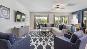 Living area - Beautiful Villa With First Class Amenities on Encore Resort at Reunion, Orlando Villa 4461 (Kissimmee)