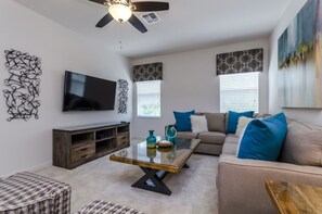 Living area - Beautiful Villa With Private Pool, Close to Disney, Orlando Mansion 1780 (Kissimmee)