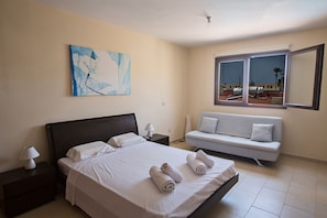 1 bedroom, laptop workspace, iron/ironing board