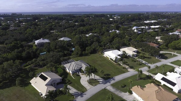 Aerial view - Luxury 5 Star Villa on Charlotte Harbor, Charlotte County Villa 1000 (Placida)