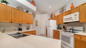 Microwave, oven, stovetop, dishwasher