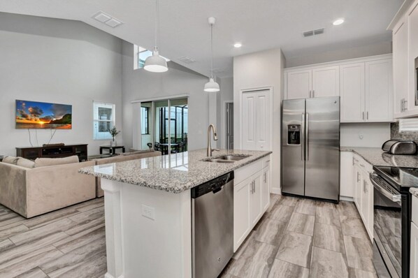 Microwave, oven, stovetop, dishwasher - Luxury 9 Bedroom Villa on Storey Lake Resort, Orlando Villa 5042 (Kissimmee)