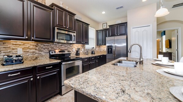 Microwave, oven, stovetop, dishwasher