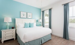 5 bedrooms, laptop workspace, WiFi, bed sheets