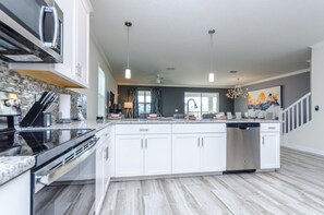 Microwave, oven, stovetop, dishwasher