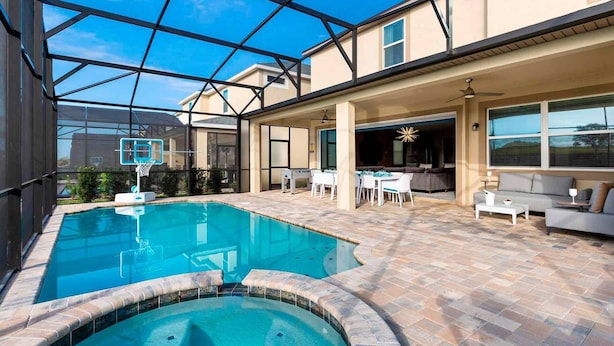 Outdoor pool - Perfect 9 Bedroom Villa on Solara Resort, Orlando Villa 4721 (Kissimmee)