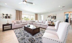 Living area - Luxury Villa on Encore Resort at Reunion With a Private Pool, Orlando Villa 4443 (Kissimmee)