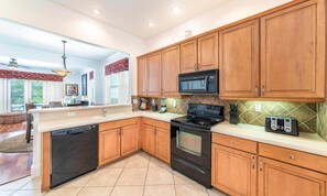 Microwave, oven, stovetop, dishwasher