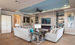 Flat-screen TV, fireplace, foosball - Rent Your Own Orlando Villa With Large Private Pool on Reunion Resort and Spa, Orlando Mansion 4629 (Kissimmee)