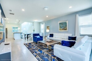 LED TV, fireplace - Luxury 6 Bedroom Villa on Windsor at Westside Resort, Orlando Villa 2622 (Kissimmee)