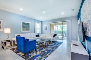 LED TV, fireplace