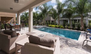 Outdoor pool - Rent Your Own Orlando Villa With Large Private Pool on Encore Resort at Reunion, Orlando Villa 4345 (Kissimmee)