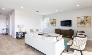 Living area - Rent Your Own Orlando Villa With Large Private Pool on Encore Resort at Reunion, Orlando Villa 4395 (Kissimmee)