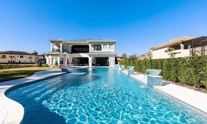 Outdoor pool - Perfect 8 Bedroom Villa on Reunion Resort and Spa, Orlando Mansion 4616 (Kissimmee)