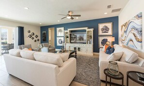 Living room - Rent Your Own Orlando Villa With Large Private Pool on Encore Resort at Reunion, Orlando Villa 4415 (Kissimmee)