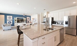 Microwave, oven, stovetop, dishwasher - Rent Your Own Orlando Villa With Large Private Pool on Encore Resort at Reunion, Orlando Villa 4415 (Kissimmee)