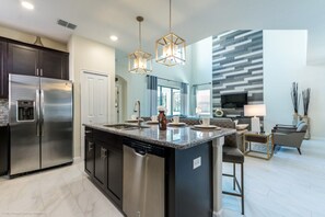 Microwave, oven, stovetop, dishwasher - Rent a Luxury Villa on Solterra Resort, Minutes From Disney, Orlando Villa 2754 (Davenport)