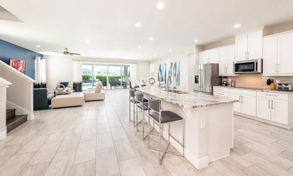 Microwave, oven, stovetop, dishwasher