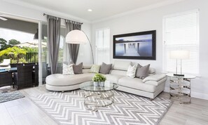 Fireplace - Rent the Perfect 5 Bedroom Villa on Reunion Resort and Spa, Orlando Villa 4752 (Kissimmee)