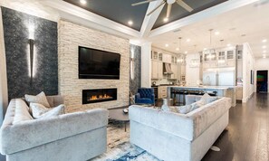 Fireplace - Rent This Luxury 5 Star Villa on Reunion Resort and Spa, Orlando Villa 4737 (Kissimmee)