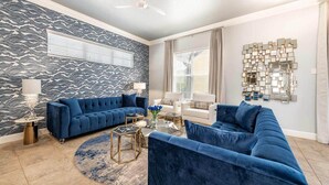 Living area - Ultimate 5 Star Villa With Private Pool on Reunion Resort and Spa, Orlando Villa 4585 (Kissimmee)