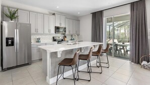 Microwave, oven, stovetop, dishwasher - Rent Your Own Orlando Villa With Large Private Pool on Encore Resort at Reunion, Orlando Villa 4463 (Kissimmee)
