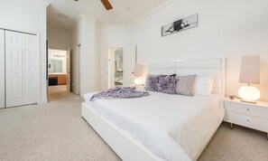 4 bedrooms, laptop workspace, bed sheets