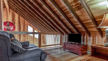 Televisión y chimenea