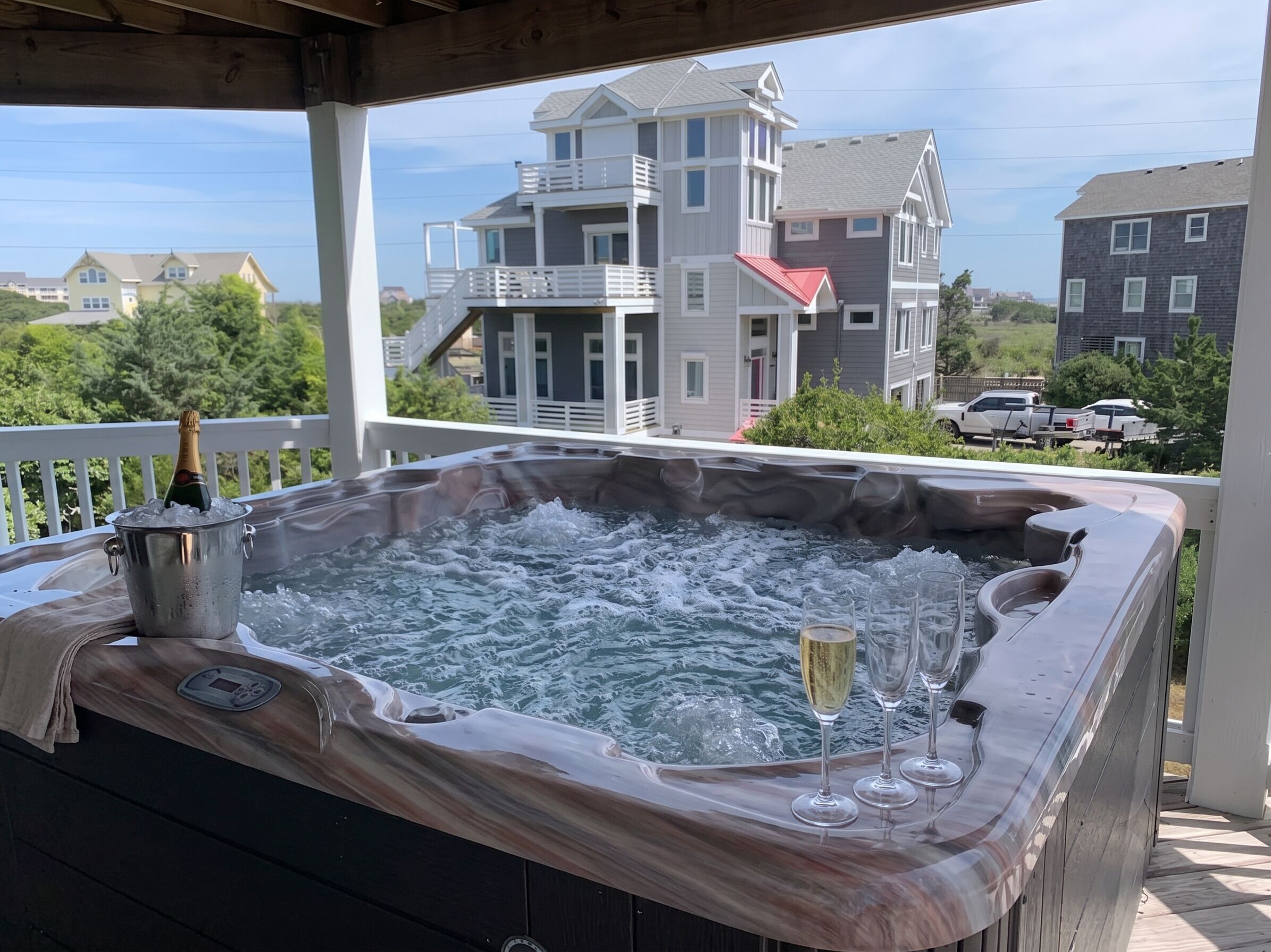 Outdoor spa tub