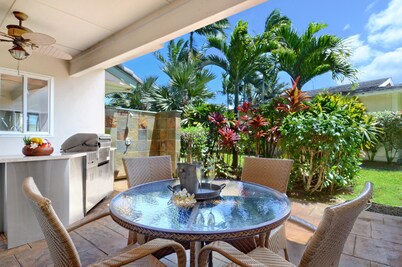 Princeville Beaches AC Lux Home 4BR 3.5Ba at Queen's Bath + Mountain Views
