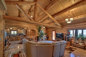 TV, fireplace, DVD player, stereo