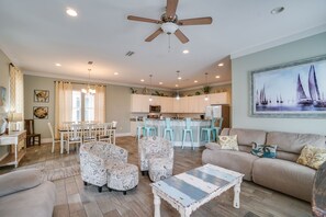 TV - Sea Escape • Luxury 6BR Home • Private Pool • Just Steps from the Gulf! (Panama City Beach)