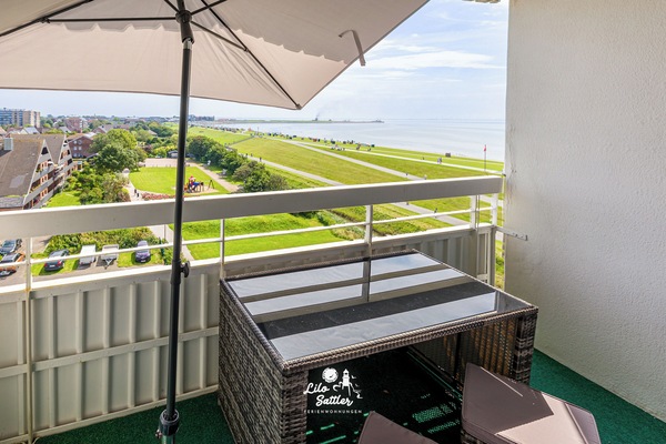 Appartement im Hochhaus / 5. OG, Balkon Meerblick