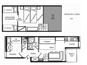 Floor plan - Charming Duplex 6 Pers, Pets Allowed, Méribel (Méribel)