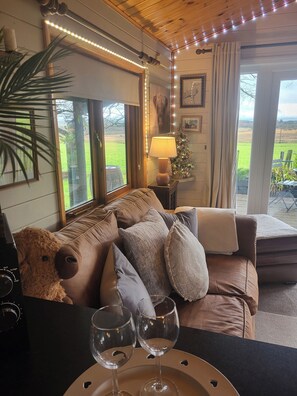 30-inch TV with digital channels, fireplace - Cosy Wood Cabin in Rural Area Near National Park (Cumnock)