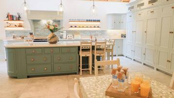 Fridge, microwave, dishwasher, electric kettle
