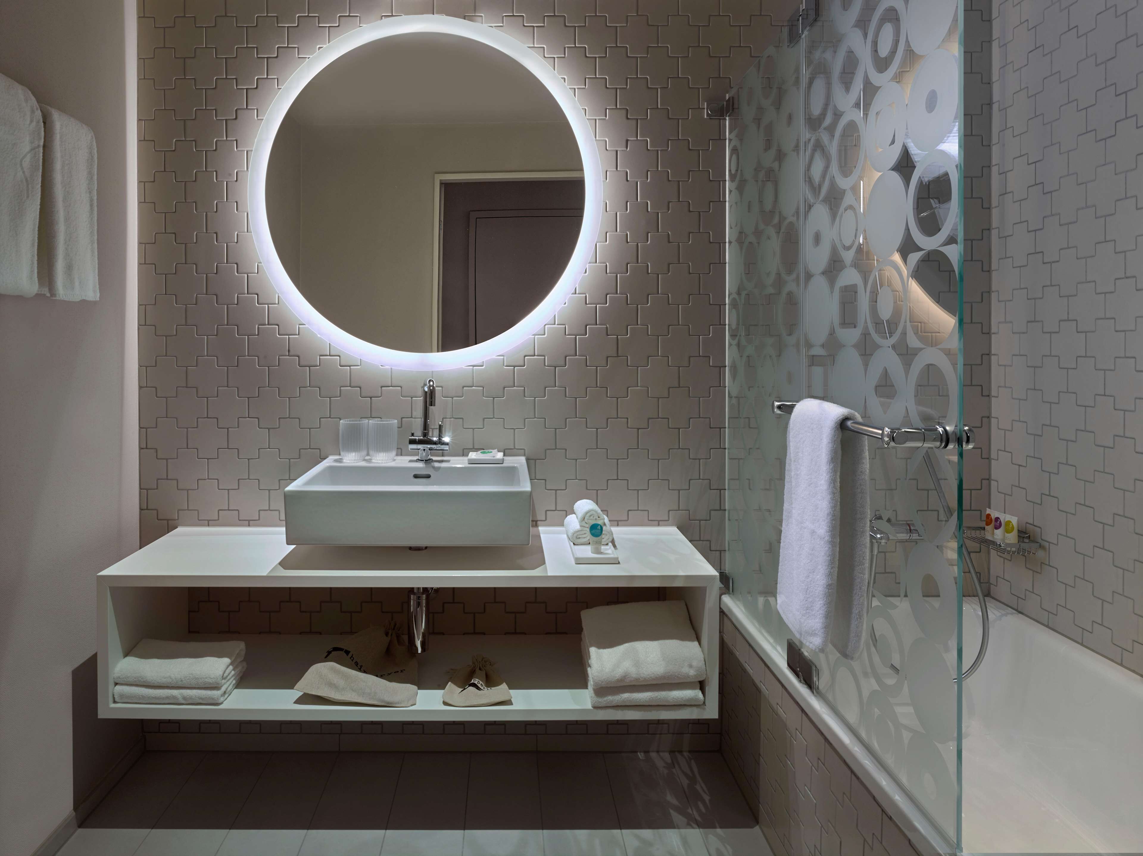 hair dryer, bathrobes, towels, soap